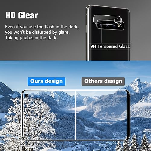 Gbbo [2+2 Pack] Galaxy S10 Screen Protector With Camera Lens Film [Fingerprint Unlock Support] [Anti Scratch] [Bubble Free] [9H Hardness] Glass Screen Protector For Samsung Galaxy S10 6.1 Inch #TOP5