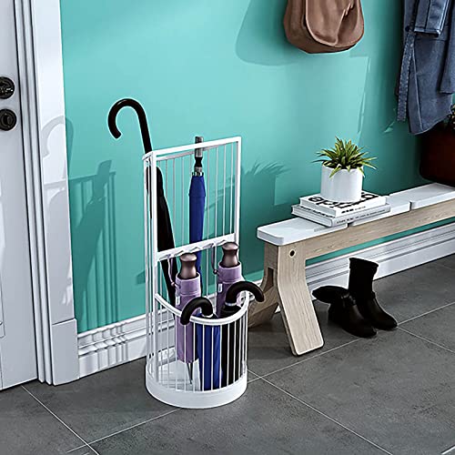 Porte-parapluie d'intérieur blanc 30x58cm avec bac de récupération - 5