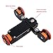 YELANGU Motorized Autodolly Video Slider with Remote, Rechargeable, 3 Speed Adjust for iPhone Camera Weight Up to 3kgs(Black) Shooting with Straight Lines and Surrounding Objects