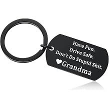 Ukodnus Funny Reminder Keychain for Teen Drive Safe Keyring Drivers License Gifts for Son Daughter New Driver Gift