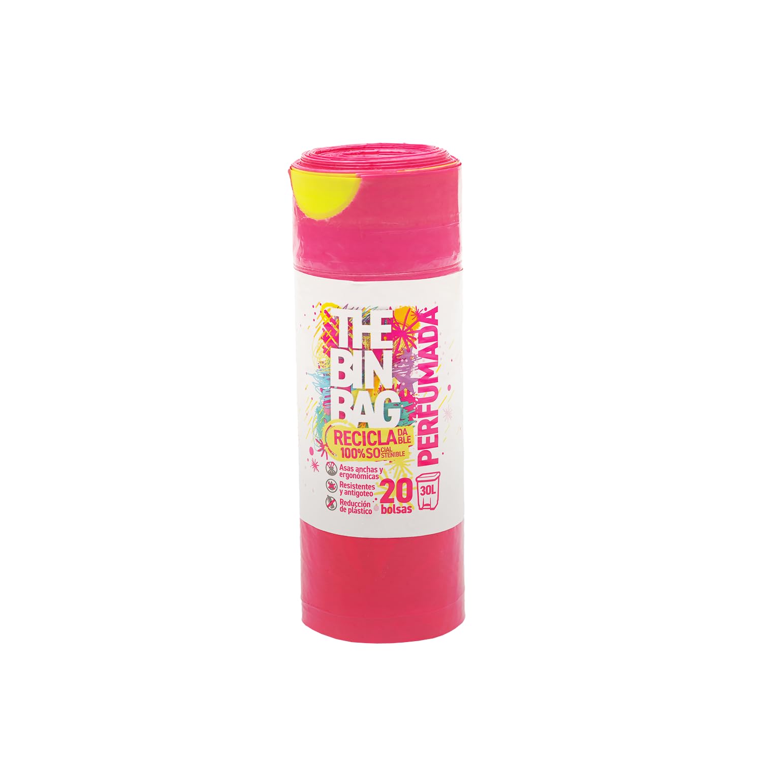 The Bin Bag - Sacco della spazzatura profumato - Grande resistenza - Maggiore comfort - 30 litri - Rotolo 15+5 - Totale 360 pezzi - Sacchetti riciclati e riciclabili - Impegnati per