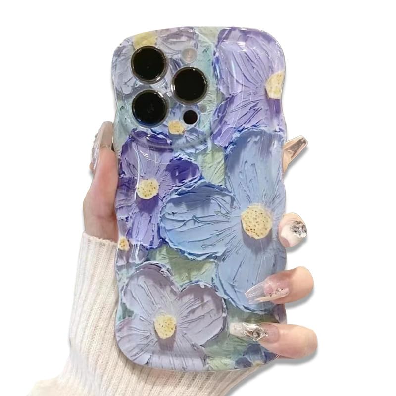 油絵  スマホケース【青と紫薔薇】iPhone8Plus/iPhone7Plus 油絵 スマホケース【青と紫薔薇】iPhone8Plus/iPhone7Plus 油絵