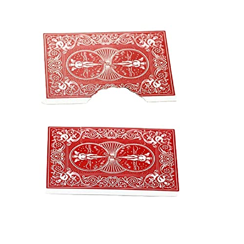 Milesmagic Magician's Close Up Bite Out Card Gimmick Bitten & Restored Bicycle Card Real Mind Blowing Illusion Magic Trick (Red) #TOP3