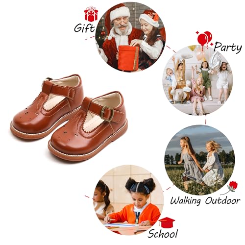 Image of PHIRAMIN Toddler Girl Mary Jane Dress Shoes-Little Girl School Uniform Shoes for Wedding Party