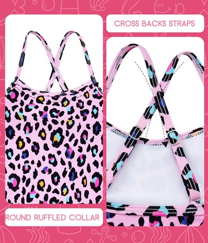 Image of Girls Swimsuit One-piece Bikini Set Two Sets Matching Bathing Suits 2-6T Adjustable Strap Summer Beach