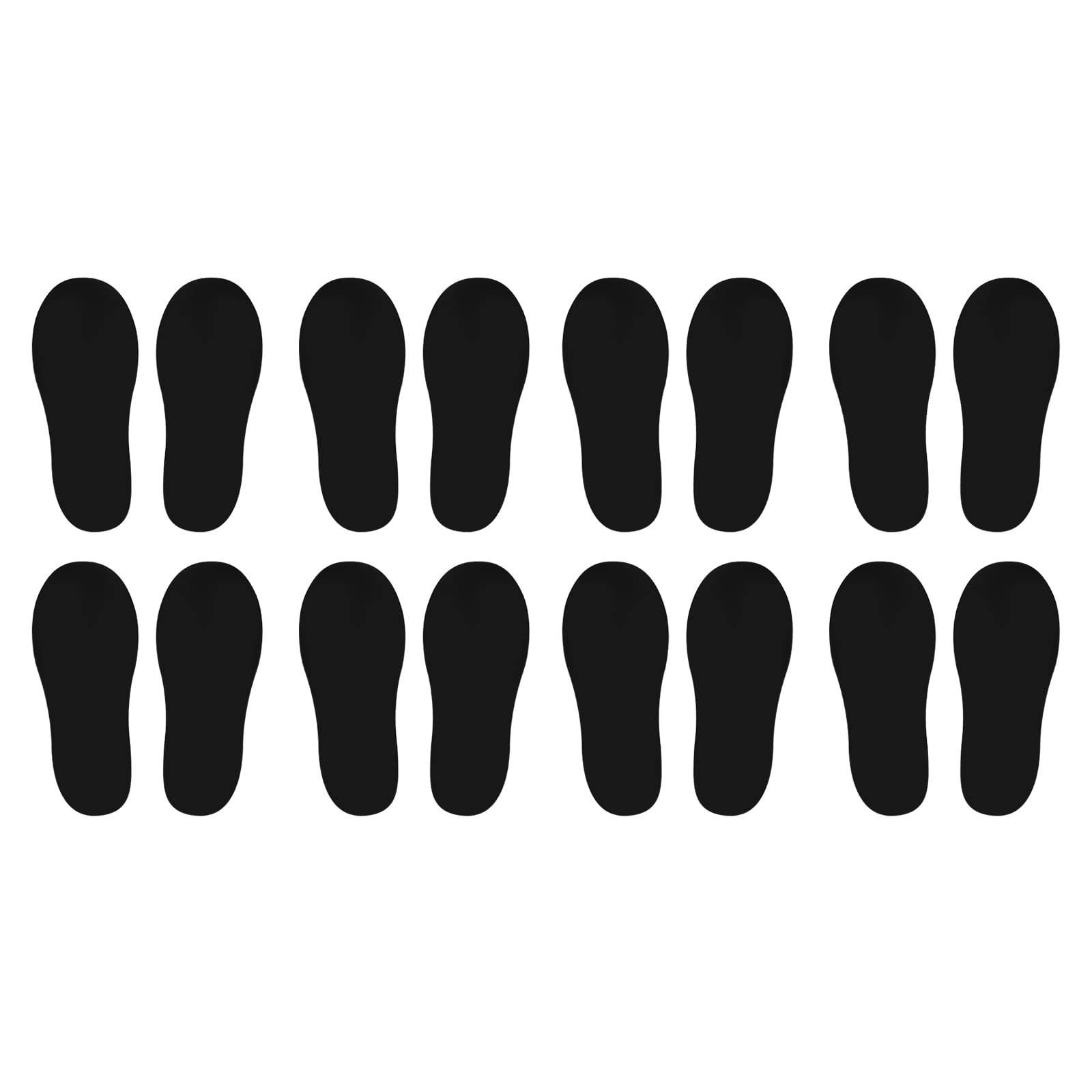 PATIKIL 8x3" Footprint Sticker, 8 works PVC Shoes Floor Decal Sign for Class Decor Stair Guide Black