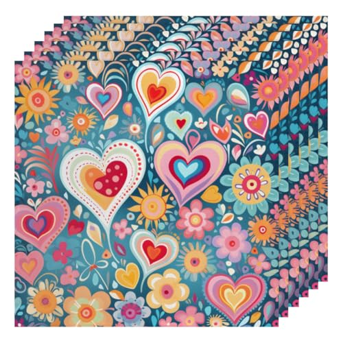 Servilletas de tela multicolor set de 6 50.5 x 50.5 cm miniatura 1