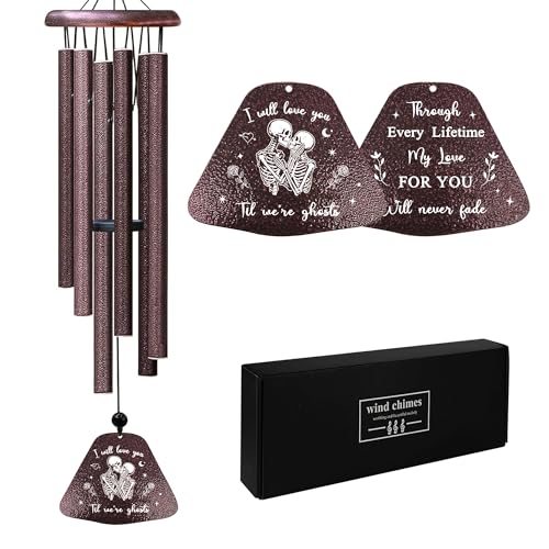 Kubbut Gifts for Him Her, Valentines Day Anniversary Christmas Chimes Gifts for Men/Women, Wedding Gift 32" Wind Chimes Decor for Couple, I Love You Romantic Gift for Him