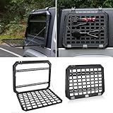Multifunctional Rear Window Storage Panel Compatible with 2007-2018 Jeep Wrangler JK 4 doors Openable Design Tactical Molle Platform for Tools, Gear & Accessories Durable Modular Storage Solution，2pc
