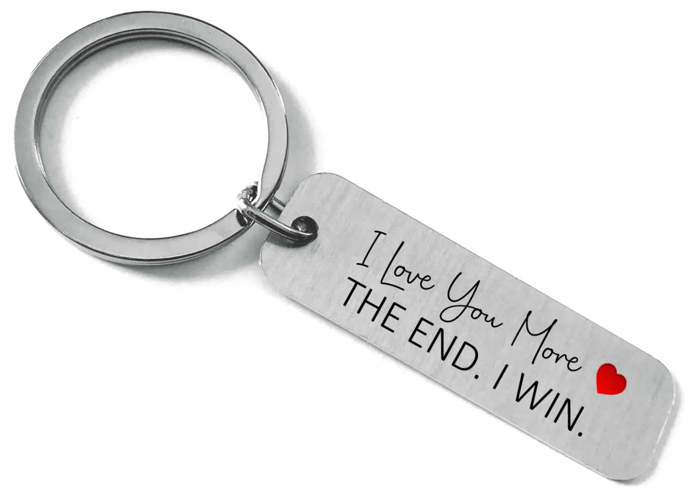 Maisie Moo Gifts Limited Unisex Silver I Love You More The End I Win Metal Gift Keyring