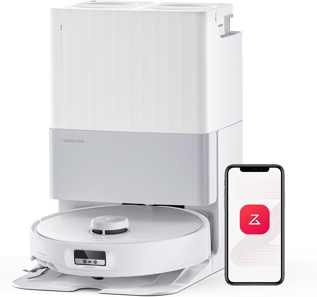 roborock Qrevo Edge Robot Vacuum and Mop, 18,500Pa Suction, Zero-Tangling | AdaptiLift Chassis, Hot Water Mop Washing & Dock Self Cleaning (Renewed)
