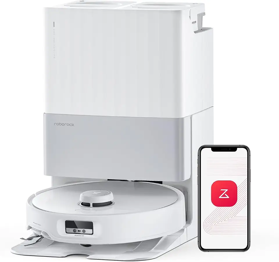 Roborock Qrevo Edge Robot Vacuum and Mop, 18,500Pa Suction, Zero-Tangling, FlexiArm Arc Side Brush, FlexiArm Mop, AdaptiLift Chassis, 17mm Mop Lifting, Hot Water Mop Washing & Drying, Self-Emptying