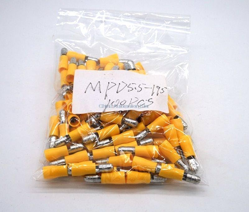 Generic MPD5.5-195 MPD5-195 100PCS Bullet Shaped male Insulating Joint Wire Connector Electrical Crimp Terminal