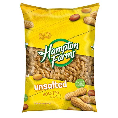 Hampton Farms Unsalted Roasted In-Shell Peanuts, 5 lbs. (pack of 2) - SET OF 2
