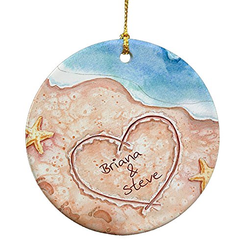 GiftsForYouNow Beach Names Personalized Couples Christmas Ornament, 2.75