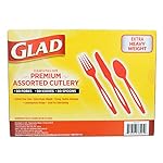 Glad Clear Disposable Cutlery Set with Heavy Duty Plastic Forks, Knives, and Spoons, Reusable Dishwasher Safe Plastic Utensils for Parties and Everyday Use, 240 Count - Image 3
