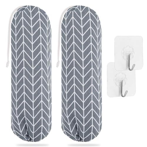 SWISSELITE 2Pcs Plastic Bag Holder, Reusable Plastic Bag Organizer Wall Mount, Large Grocery Bag Storage Dispenser, 22x9 IN