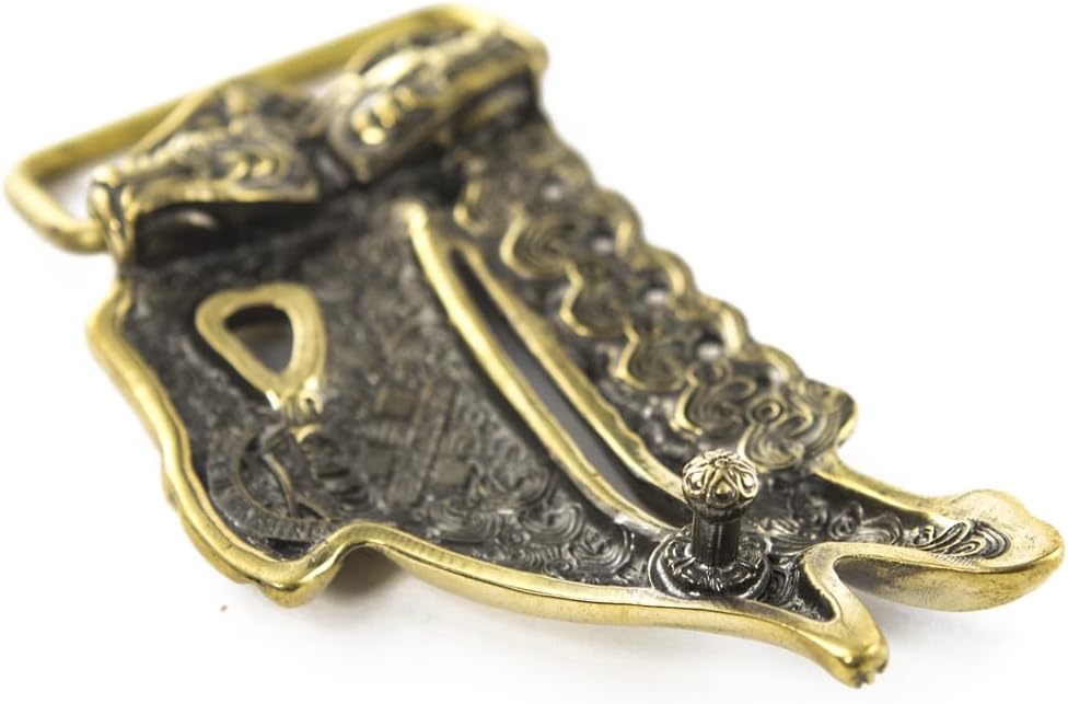 Belt buckle Scythian deer, Handmade Scythian art ornamental decorative solid brass belt buckle for men and women