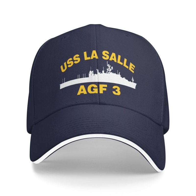 USS LA Salle AGF 3 Unisex Cap Sandwich Baseball Cap Classic Trucker Cap Adjustable Casquette Dad Hat Navy Blue