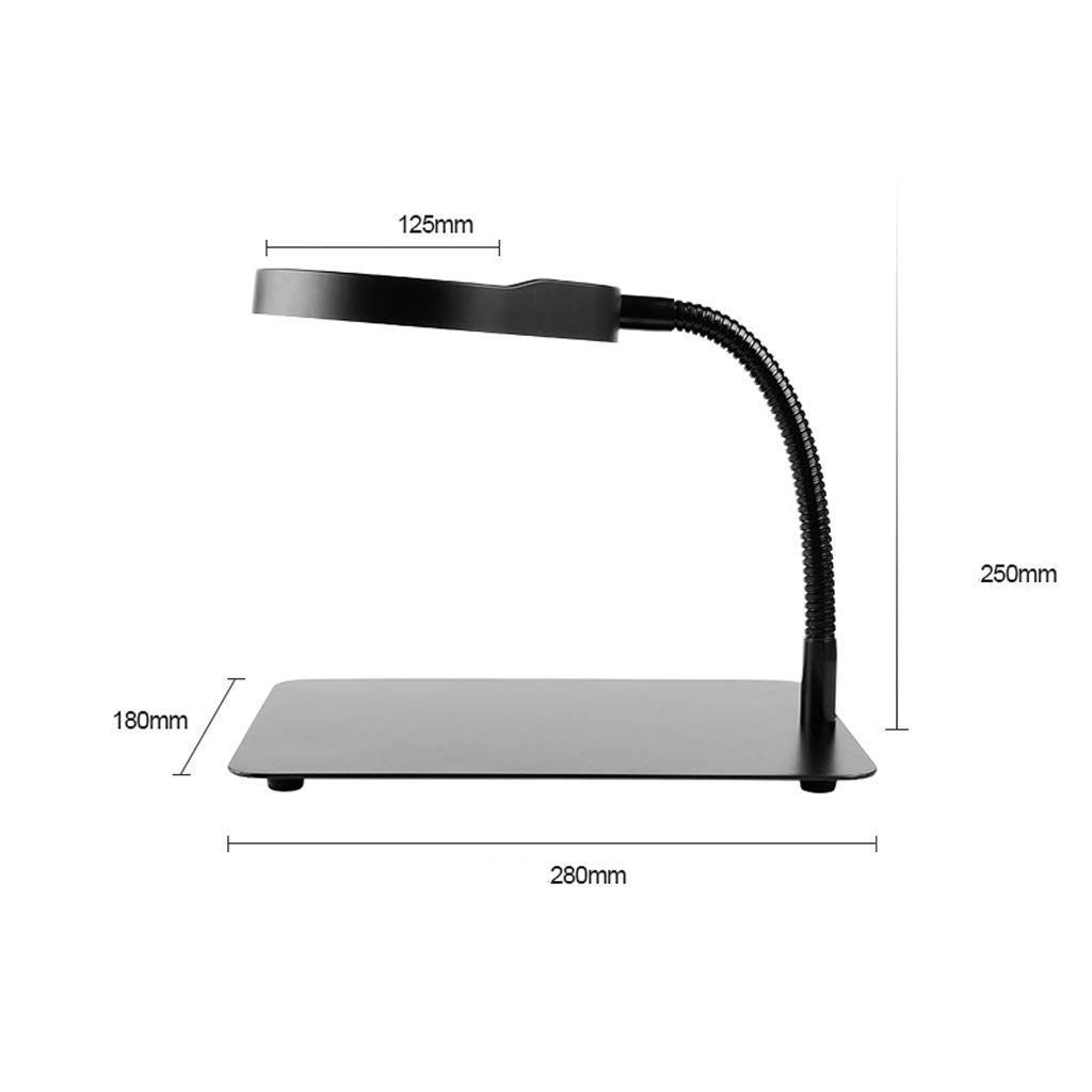 Lente d'Ingrandimento, Lente d'Ingrandimento da Tavolo Lente d'Ingrandimento Nera Pura Lente d'Ingrandimento a Luce LED HD Lente d'Ingrandimento da Lettura Lente d'Ingrandimento da Lettura
