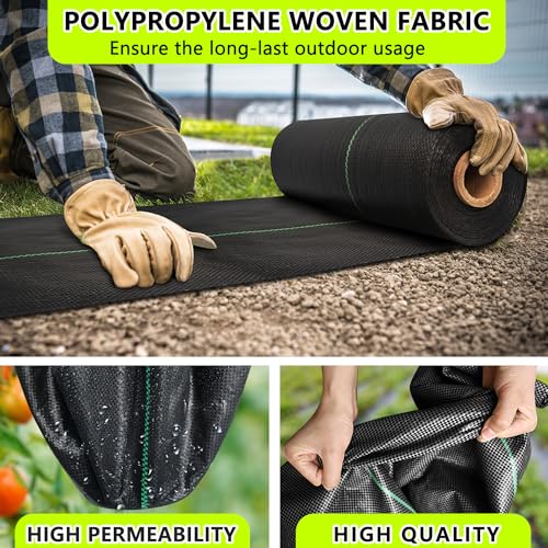 Image of Weed Barrier Fabric Heavy Duty 6ft x 300ft, Garden Weed Landscape Fabric, Ground Cover Weed Blocker Cloth, Landscaping Fabric for Garden, Vegetable Beds, Driveway (WBF-6ft x 300ft)