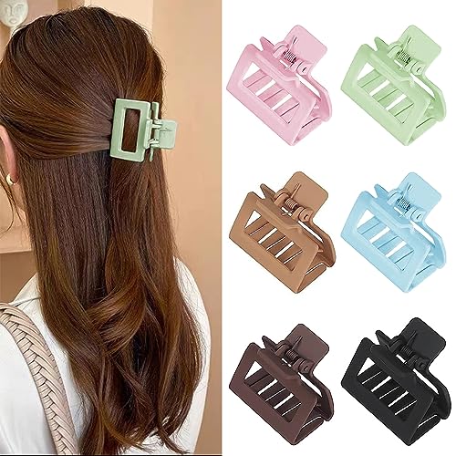 6 Pack de Pinzas de Garra para Cabello para Mujeres y Niñas, Medianas Rectangulares de 2 Pulgadas para Cabello Delgado o Medio miniatura 6