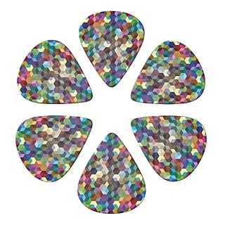 Abstrait Color Cubes Lot de 6 médiators Violet pour guitare acoustique, guitare électrique, basse, ukulélé – Fin, moyen… - Les Beatles, Paul McCartney, John Lennon, RIngo Starr, George Harrison Abstrait Color Cubes Lot de 6 médiators Violet pour guitare acoustique, guitare électrique, basse, ukulélé – Fin, moyen… – Image 4