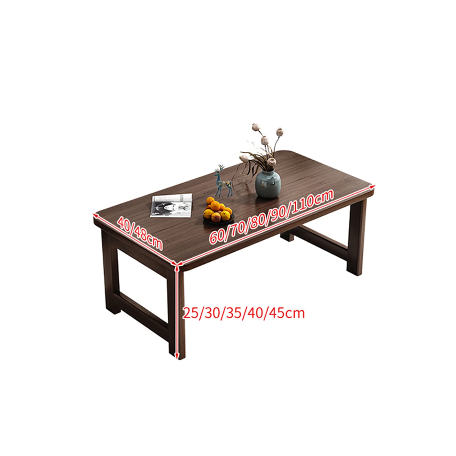 GPWDIEJB Niedriger Tisch, klappbarer Couchtisch, Sofa-Beistelltisch, Mitteltisch für Wohnzimmer, Schlafzimmer und kleine Räume, einfache Montage,