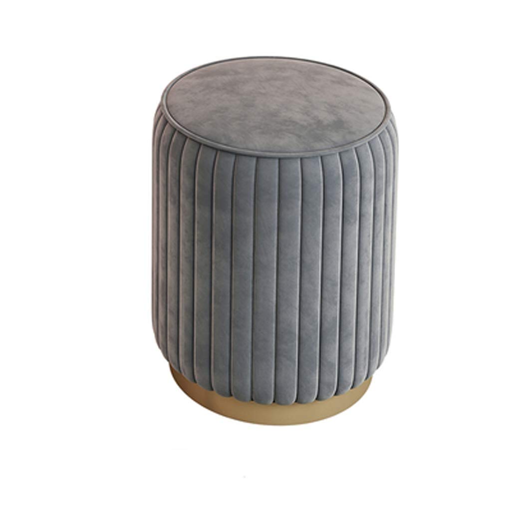 Pouf repose-pieds rond gris grand siège de rangement et chaise de sol