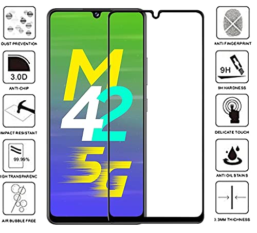 Image of HD Tempered Glass Screen Protector Compatible For Samsung Galaxy M42 5G With Edge To Edge Coverage And Easy Installation Kit