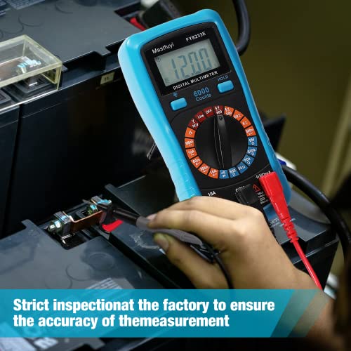 Mastfuyi FY8233E Digital Multimeter, True Rms 6000 Counts, Multi Tester, Ncv Electrical Tester, Backlit Lcd Display, Auto-Ranging Tests, Voltage, Current, Resistance, Continuity, Diode, Capacitance thumb #7