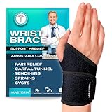 Maeteria Wrist Brace - Pain Relief Compression Wrist Wrap/Carpal Tunnel/Wrist Support/Wrist Splint/Hand Brace/Arthritis Pain/Ganglion Cyst/Night Support for Women Men-Right & Left Hands - Pair