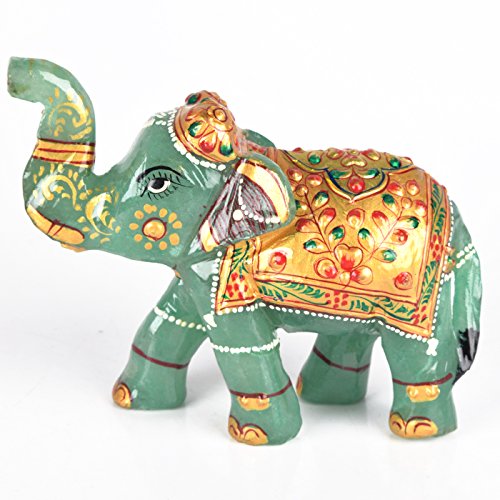 GEMHUB Hand Carved Approximately 1649.00 Ct Amazing Green Jade Gemstone Elephant Statue DB-4813