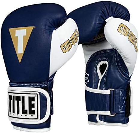Title Boxing Gel World V2T Bag Gloves, Navy/White/Gold, Small