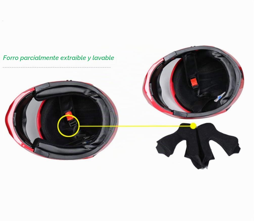 Casco de Motocicleta Visera Doble Doble Visera Casco Modular de Cara ara Motocicleta Bicicleta Scooter Mujer y Hombre (Negro Plateado, 58-59cm)