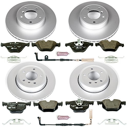 Image of PowerStop Euro-Stop Fully Coated Front and Rear Brake Kit For BMW 525i 2004-06 |528i 2008-09 |530i 2004-07 - ECE-R90 Certified Brake Pads + Disc Rotor Upgrade, ESK5360