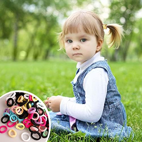 200 Pcs Candy Color Hair Bands, Small Elastics Hair Bobbles Hair Ties Stretch Strong Hairbands Colorful Seamless Ponytail Holders for Girls Kids