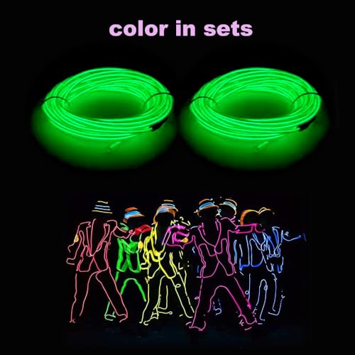 Image of dobestyou Gree 2pack EL Wire -5m Glow-in-The-Dark Electroluminescent Wire with Power Adapter, Waterproof Flexible Light Strip for Halloween Costumes, Cosplay, Rave Parties & DIY Nighttime Decorations