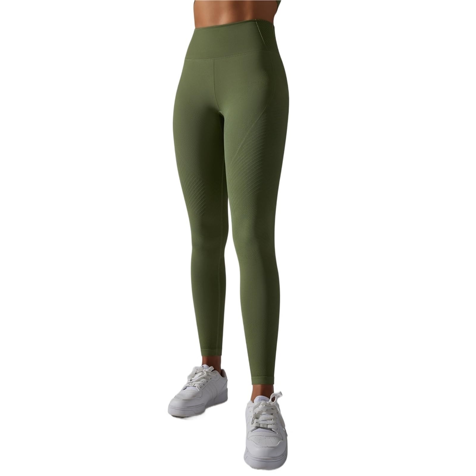 Leggings de yoga de cintura alta, leggings deportivos para mujer, sin costuras, control de abdomen, para correr, entrenamiento