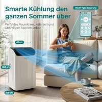 SereneLife Klimaanlage Mobil 12000 BTU – Kleine Klimaanlage für Zimmer bis 21 m² | Kühlung, Entfeuchter & Ventilator | 51 dB – Ansicht 2