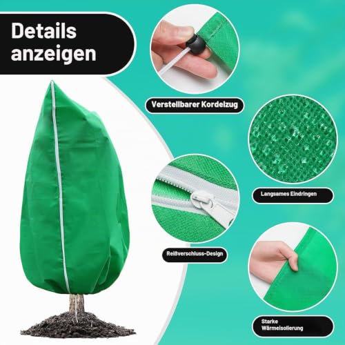 DHGKVK 2 Stück Pflanzenschutz Winter,120 * 180CM große Größe Winterschutz für Pflanzen, Atmungsaktiv,Reißfest,Wiederverwendbar… – Ansicht 2