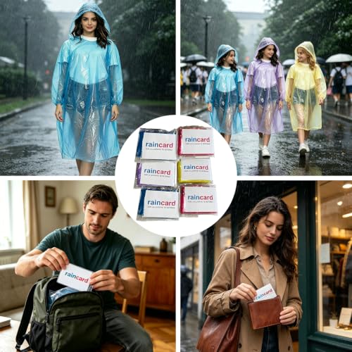 Image of 6 pcs Raincoat for Men Waterproof, Emergency Rain Protection During Sudden Showers, Compact Storage in Briefcases and Backpacks, Lightweight Packing for Travel and Hiking, Head to Toe 110