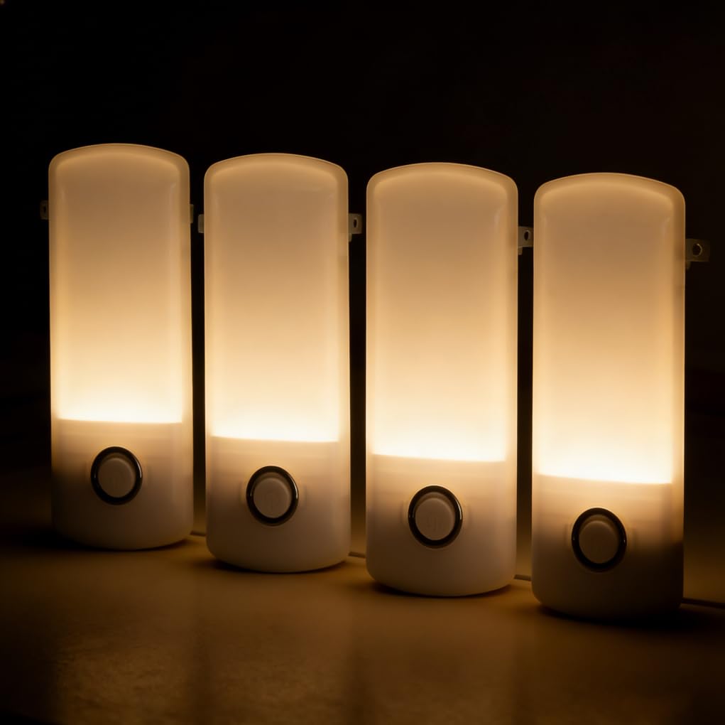 3-in-1 Dusk to Dawn LED Night Light Warm LED Multi-Function Plug-in or Portable Ideal for Hallways Bedrooms Stairs — view 2