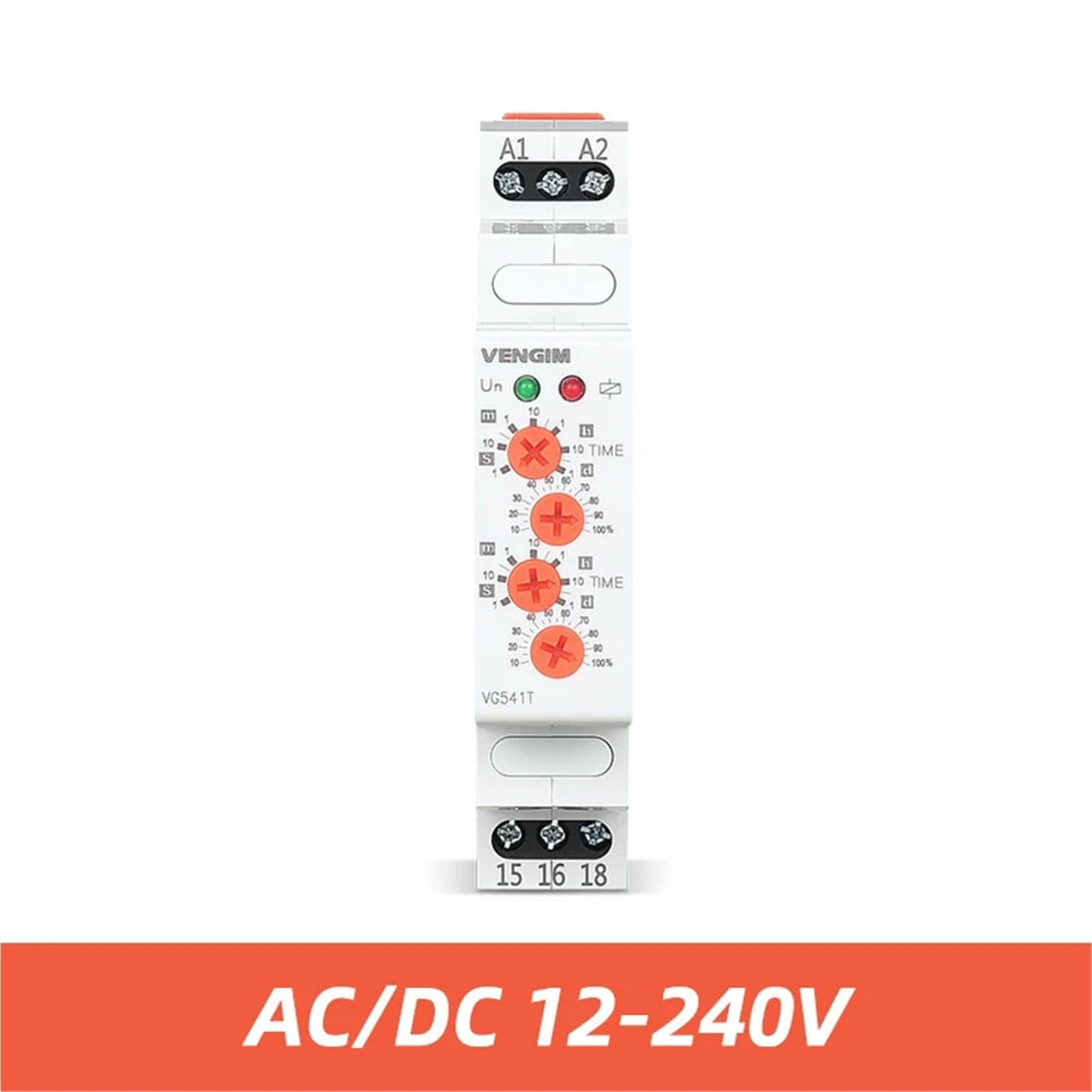 Relé de tiempo cíclico 220 V 24 V 12 V CA/CC Relé intermitente asimétrico entre encendido y apagado Temporizador de reciclaje Tiempo de repetición ajustable(AC DC 12V-240V)