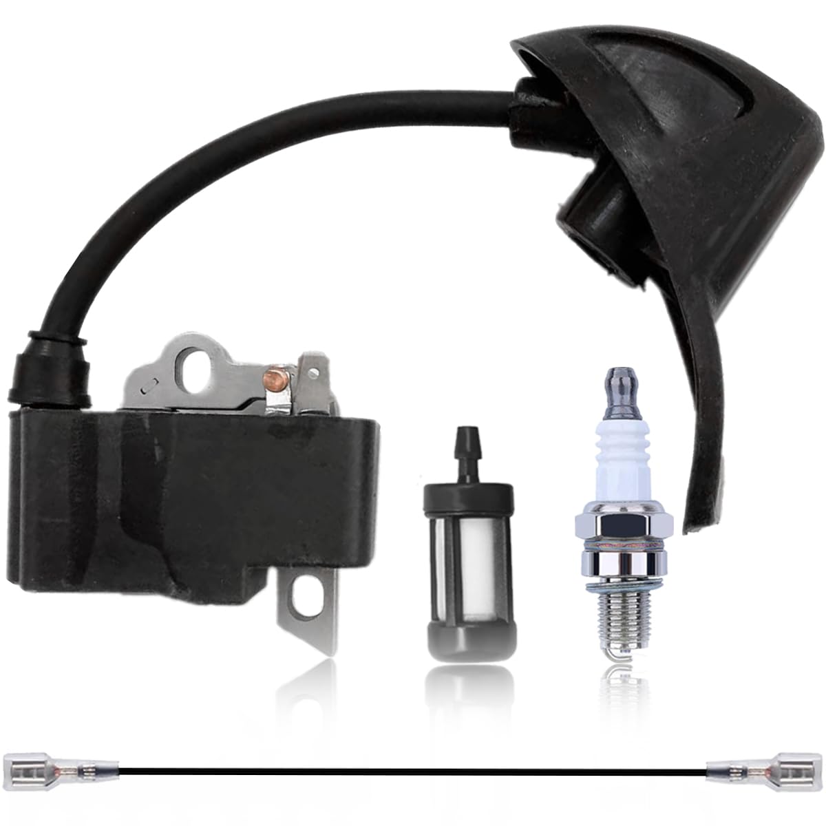 ZAMDOE Module de Bobine d'allumage pour Stihl BG56 BG86 BG86C SH86 SH56 SH56C souffleur de Feuilles, remplace 4241 400 1307, 4241 400 1306, 4241 1306 B, 4241-400-1320, avec Bougie d'allumage
