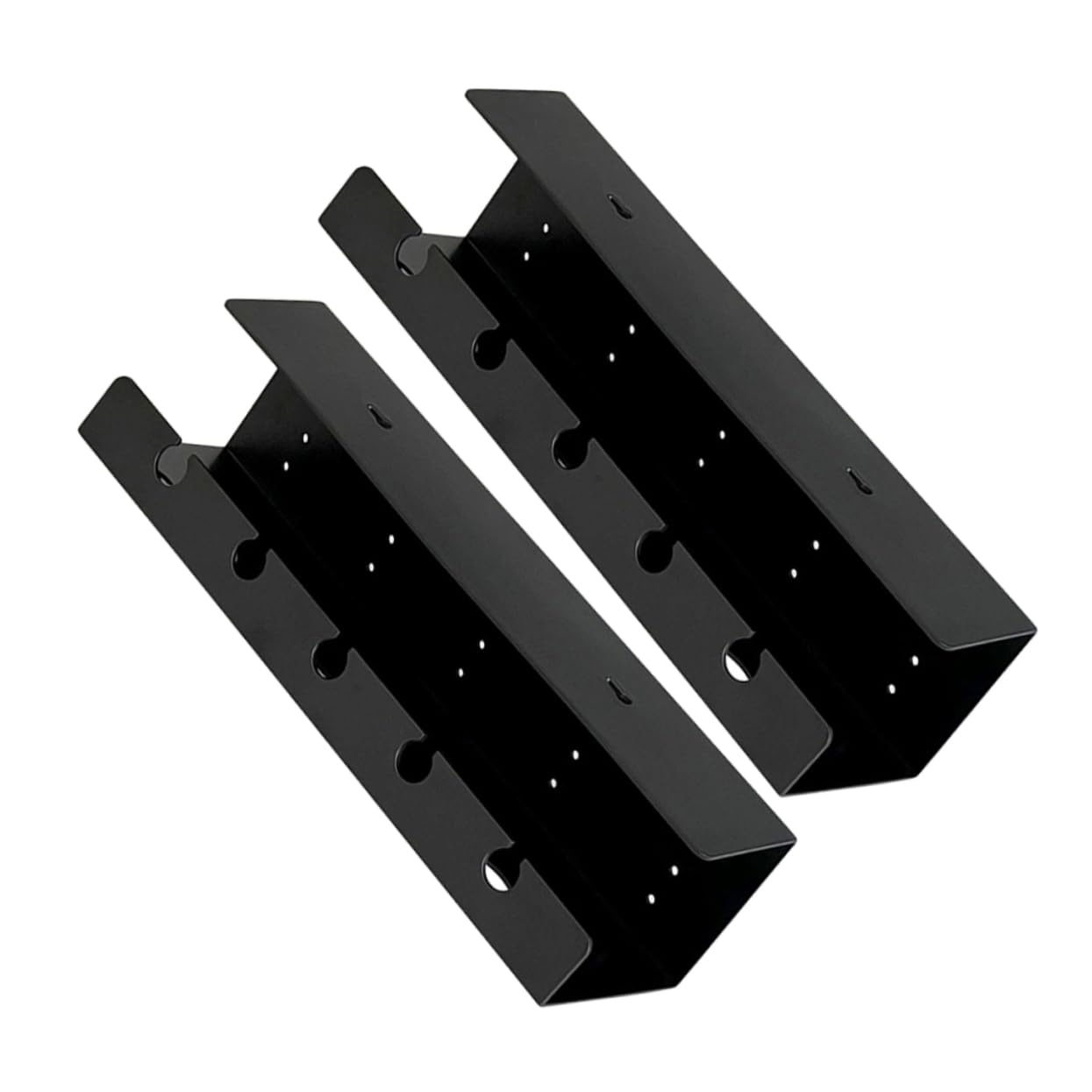 Organizzatore Cavi Scrivania Sotto Tavolo Ps Nero 2 Pezzi | Aderente senza Fori, Capienza Ampia Slot Multipli, per Ufficio e Studio