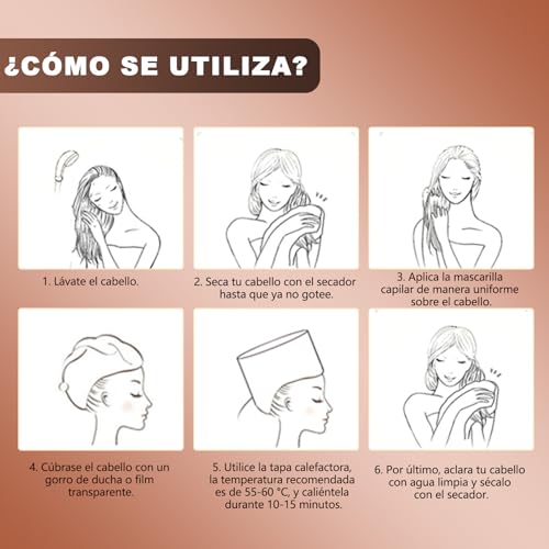 Miniatura 6 de Biutee Gorro Termico, Gorro Termico Peluqueria, La Temperatura Se Puede Ajustar Libremente, Con Un Temporizador Que Va De 10 A 90 Minutos, Decuado Para Uso En Spas, Salones Y Hogar Negro