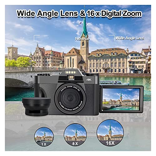 Web cam vintage au design rétro 48MP avec grand écran inclinable de 3"