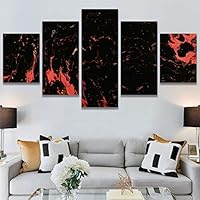 SIGNWIN 5 Panel Canvas Wall Art Modern Art 3D Abstract Abstract Brushstroke Contemporary Digital for Home Decorations Ready to Hang - 60