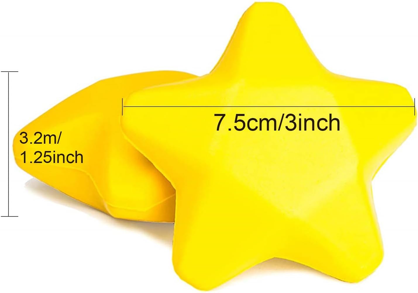 20 Pcs Star Stress Balls, 3 Inch Yellow Anxiety Relief Star Toys Stress Squeeze Neon Yellow Stars Mini Foam Balls Star Stress Relief Toys for Carnival Reward, Party Bag Gift Fillers